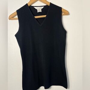 Exclusively Misook Black Tank Shell Top XSmall Career Wear Shimmer